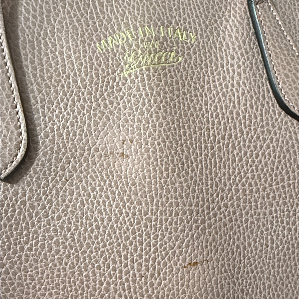 Gucci Pink Pebbled Leather Tote Bag Made in Italy Shoulder Bag - Picture 13 of 14